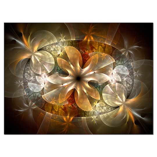 Designart - Fractal Flower with Blue Details